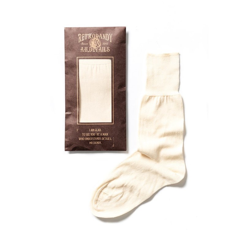 Military Socks (2 pac) - 米色 Beige - 袜子 - 棉．麻 