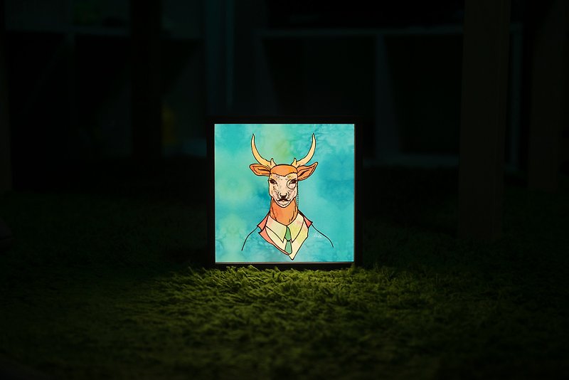 Lighto光印样  Mini灯箱  Mr. Deer(Bebe) - 灯具/灯饰 - 木头 黑色