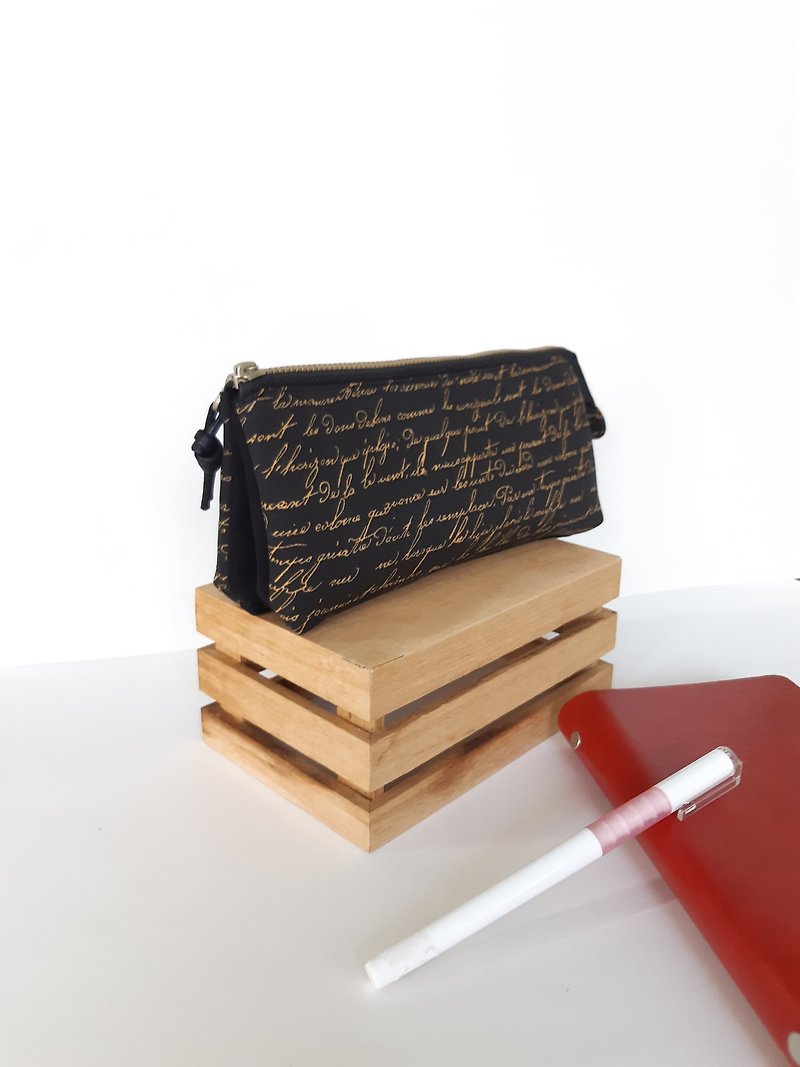 亲笔写三层笔袋 毕业 生日 交换礼物 - 铅笔盒/笔袋 - 棉．麻 