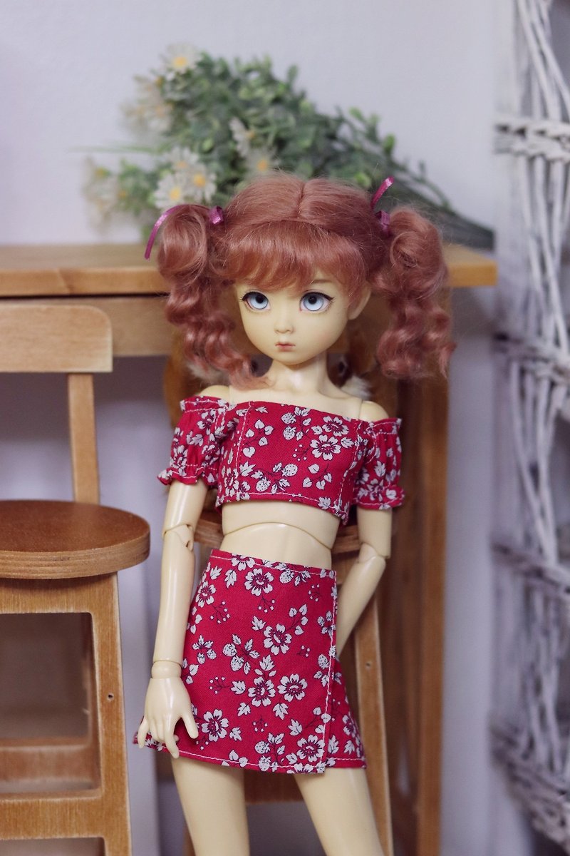 MSD,MDD wrap skirt (red floral) - 其他 - 棉．麻 