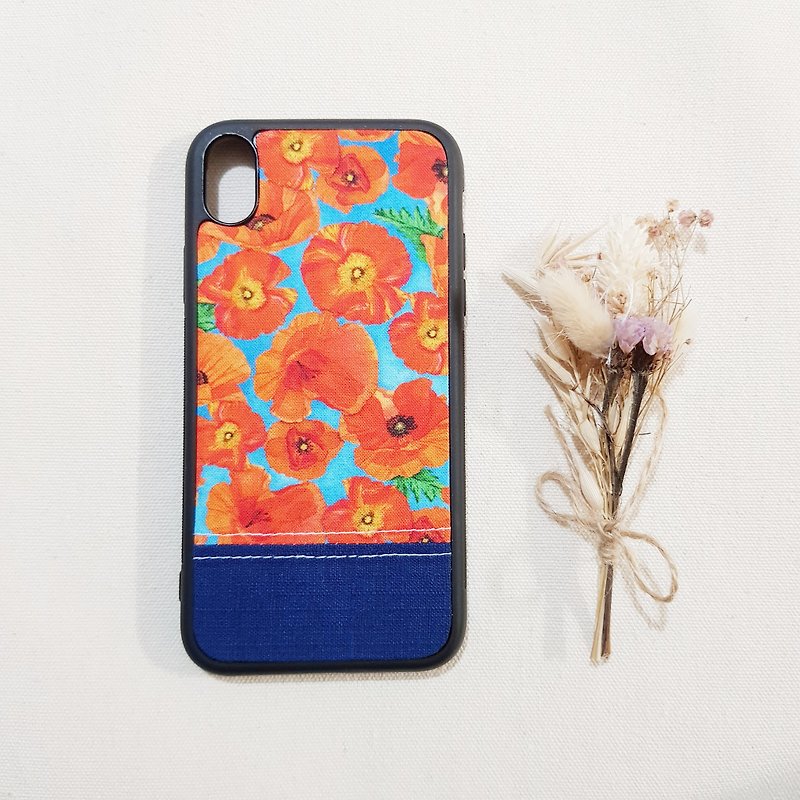 【罂粟花】Iphone XR 手机壳 最后一个 - 手机壳/手机套 - 棉．麻 橘色