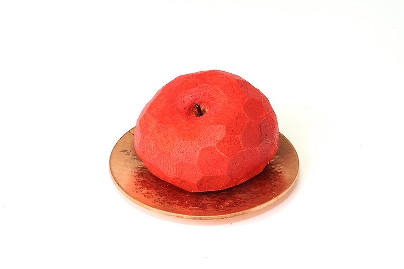 可爱圆苹果木制磁铁(附红铜小盘)--木刻--纯手工--手作【可挑色】 - 冰箱贴/磁贴 - 木头 红色