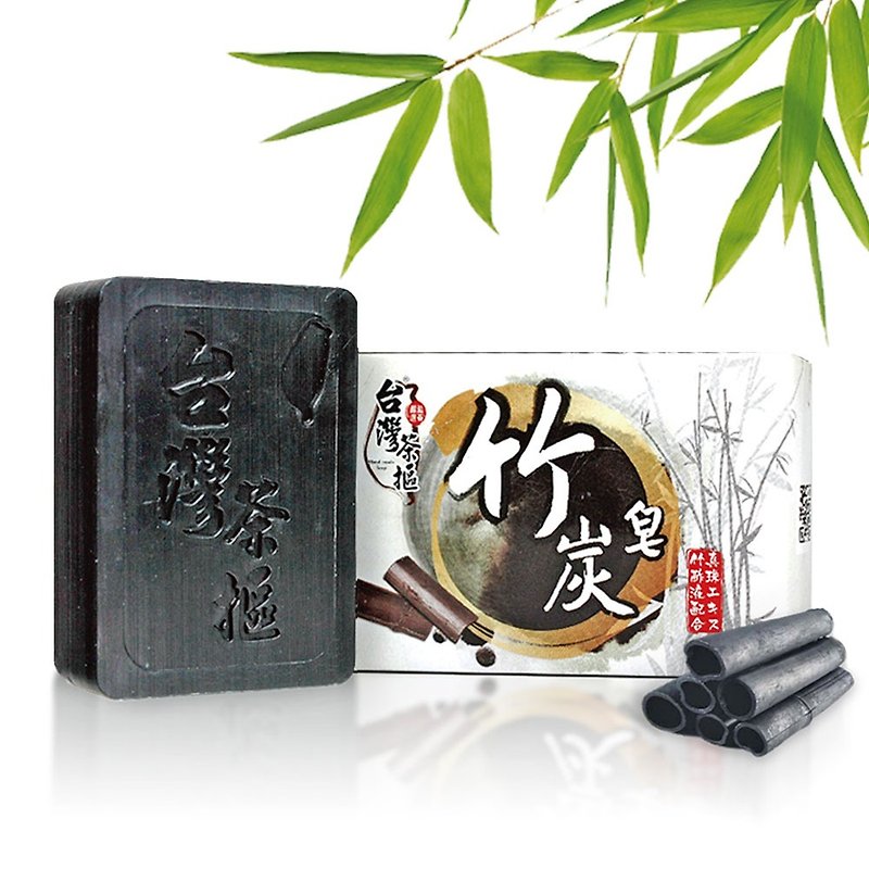 【台湾茶抠】日式珍珠竹炭皂 100gx3入 - 肥皂/手工皂 - 植物．花 黑色