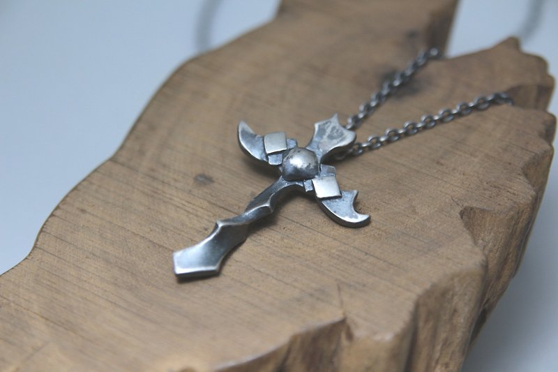 【十字路途】十字架项链/男女适用/男十字架项链/可选银链或钢链 - 项链 - 纯银 银色