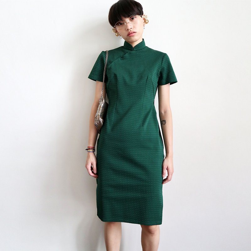 南瓜Vintage。古董旗袍 - 洋装/连衣裙 - 其他材质 绿色