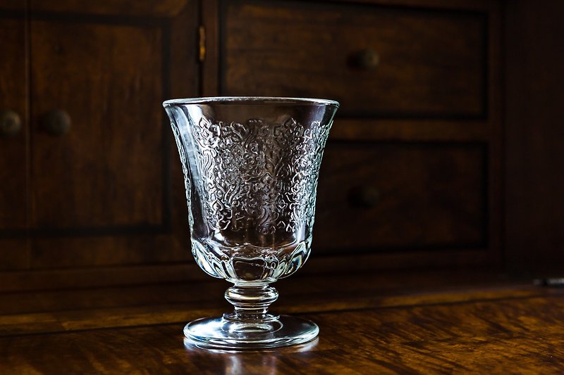 花纹玻璃低脚杯 - 酒杯/酒器 - 玻璃 透明
