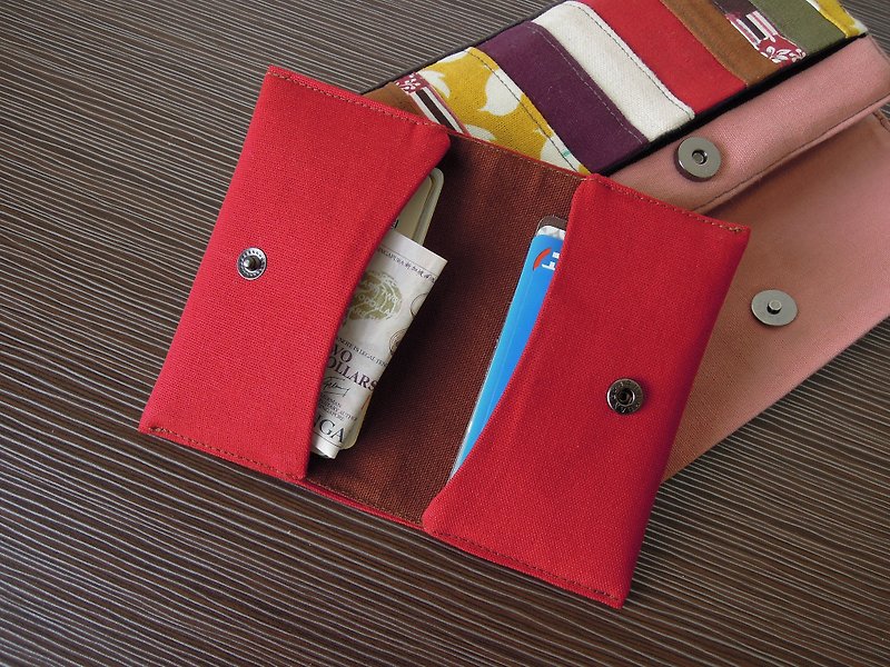 顶天立地的手工布作名片包 - 多种用途 - 正红色 - 名片夹/名片盒 - 棉．麻 红色
