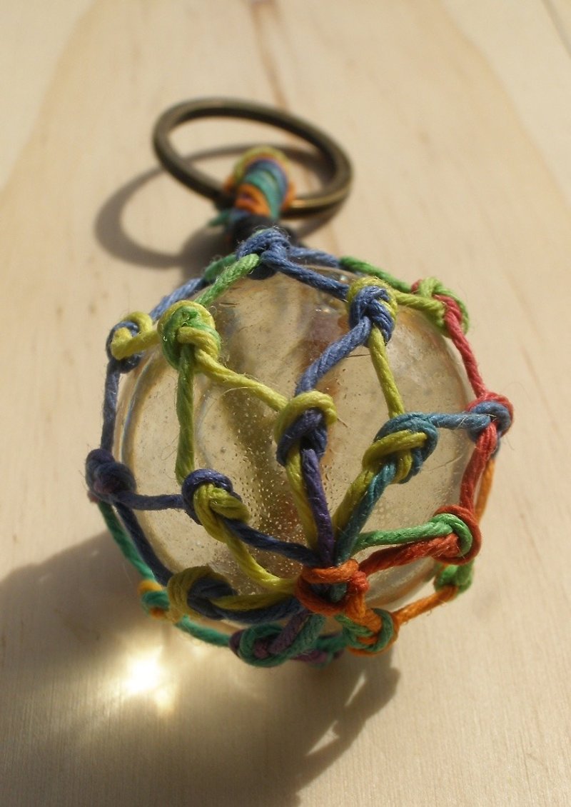 渔网球钥匙圈-彩虹色 - 钥匙链/钥匙包 - 其他材质 多色