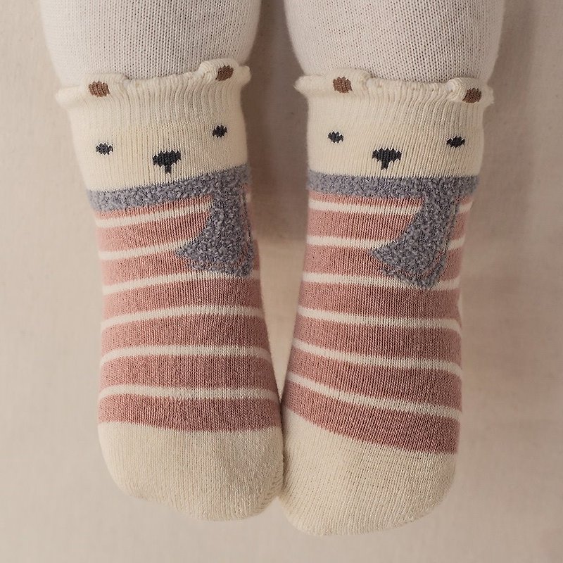 Happy Prince韩国制 Coline小熊婴儿童短袜 - 婴儿袜子 - 棉．麻 多色