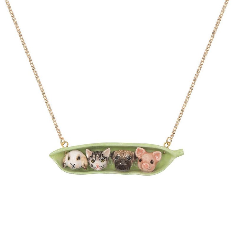 AndMary 手绘瓷项链-可爱动物 礼盒装 Pet Peas in pod