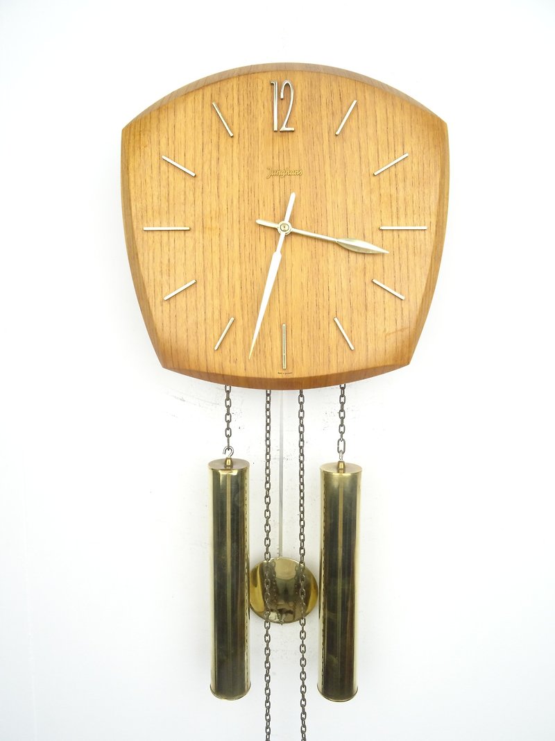 Junghans 德国复古古董设计中古世纪 8 天复古挂钟 - 时钟/闹钟 - 木头 咖啡色