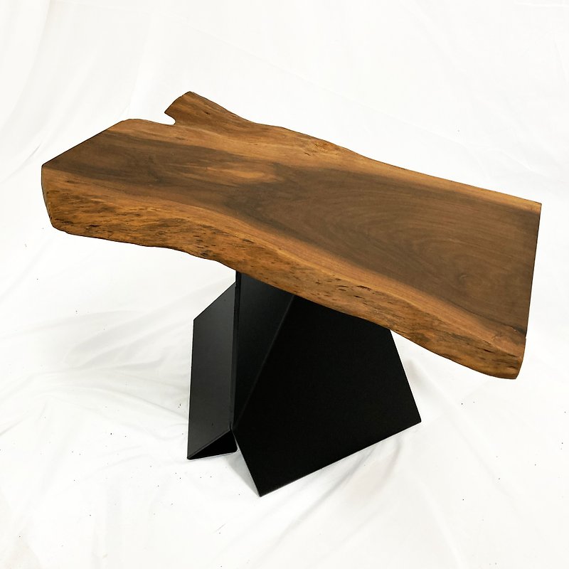 铁木和　霍霍边桌　热处理相思木自然边桌板　客厅边桌　书房小桌 - 餐桌/书桌 - 其他金属 咖啡色