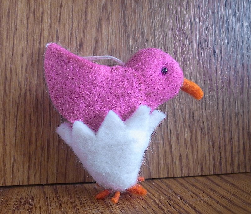 羊毛毡 手工制作  吊饰 包包挂饰 动物 破蛋而出的鸟