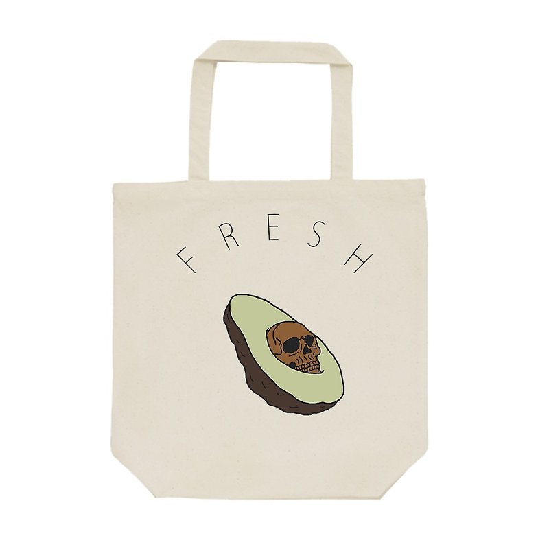 tote bag / Creepy avocado - 手提包/手提袋 - 棉．麻 卡其色