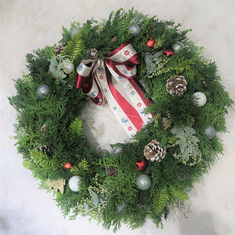 【圣诞体验】【一人成班】经典圣诞花圈 含装饰物 - 植栽 - 植物．花 