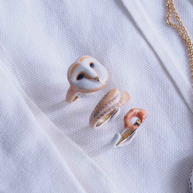 3-Piece Owl Rings #MaryLou - 戒指 - 其他金属 咖啡色
