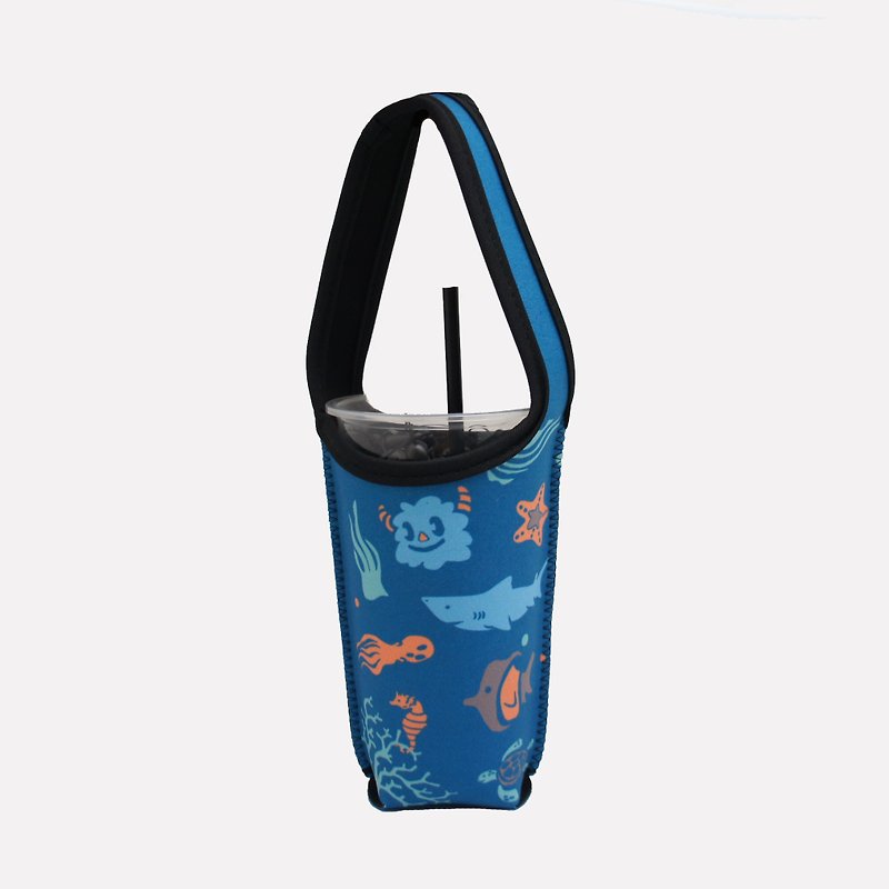 BLR 环保 饮料提袋 一天一怪兽 联名款 Ti 26 海底世界 - 随行杯提袋/水壶袋 - 聚酯纤维 蓝色