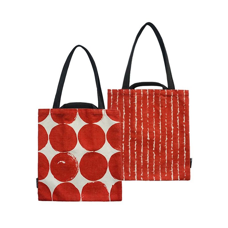 【草稿/ciaogao】原創設計 北歐風格 購物袋 水墨圓點紅色 - 侧背包/斜挎包 - 聚酯纤维 红色