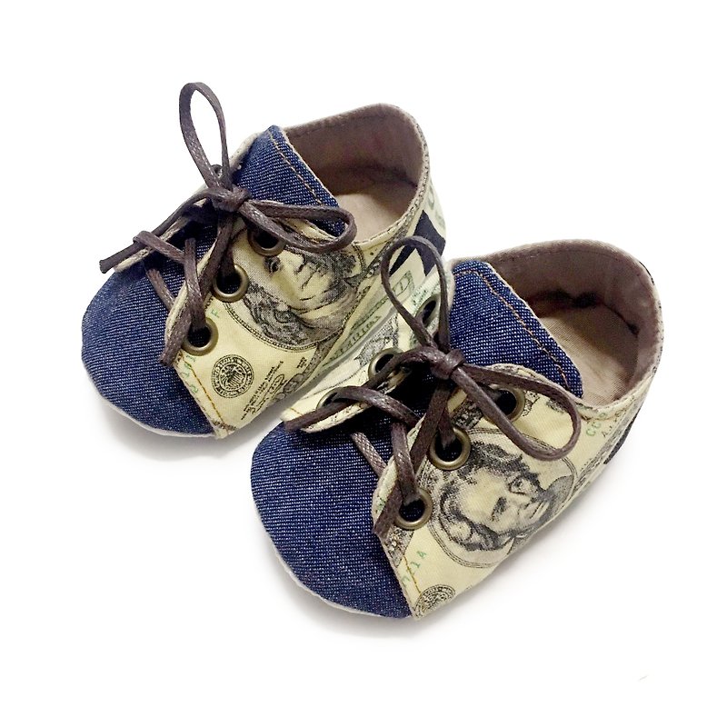 美金手工鞋(鞋带款) - 婴儿鞋 - 棉．麻 多色