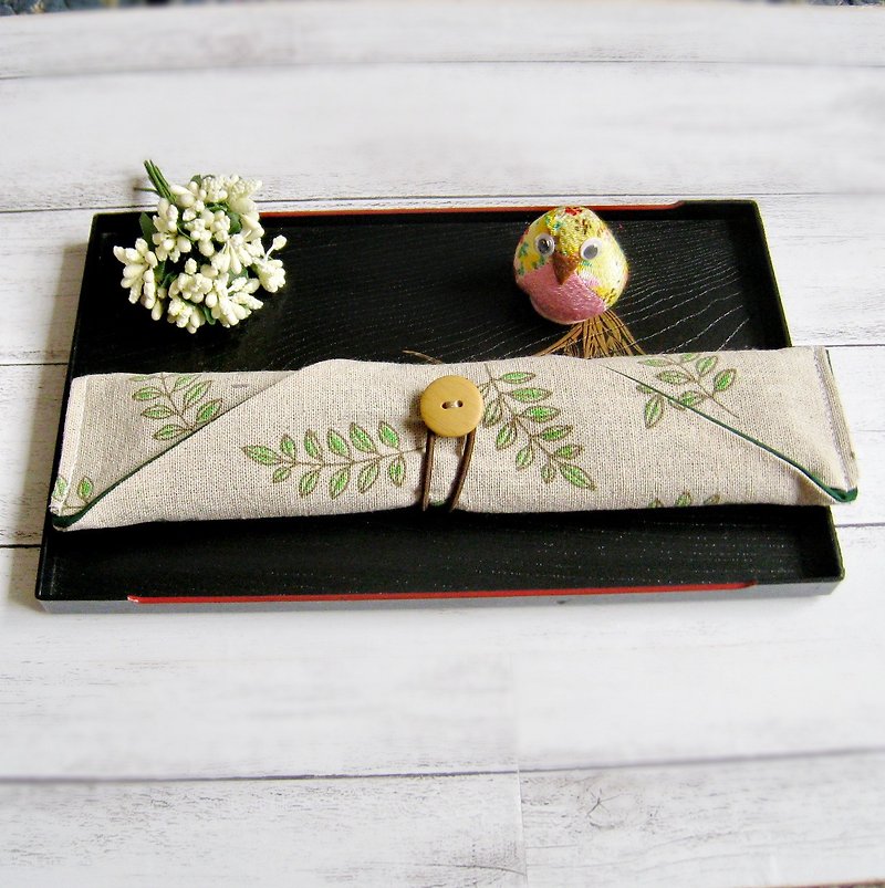 环保餐具组 餐具套 筷子套、餐具布套 饮管袋 - 筷子/筷架 - 棉．麻 绿色