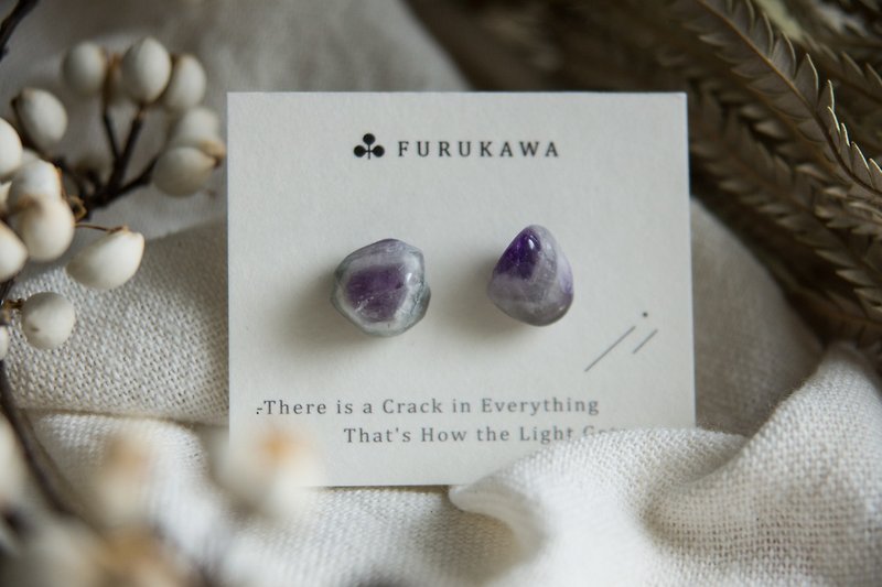 CRACK | 矿物系耳环 |  EARRINGS - 耳环/耳夹 - 玉石 紫色