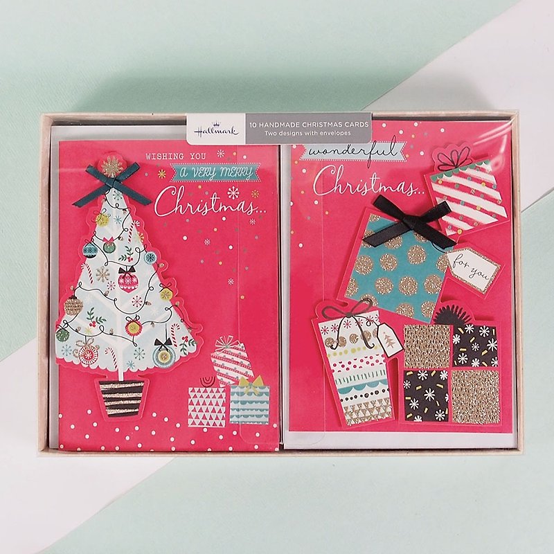 圣诞树和礼物 耶诞盒卡2款共10入【Hallmark-卡片 圣诞节系列】 - 卡片/明信片 - 纸 多色