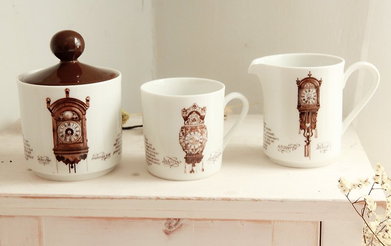 【好日恋物】荷兰vintage 陶瓷奶壶/糖罐 (一组) - 茶具/茶杯 - 瓷 咖啡色