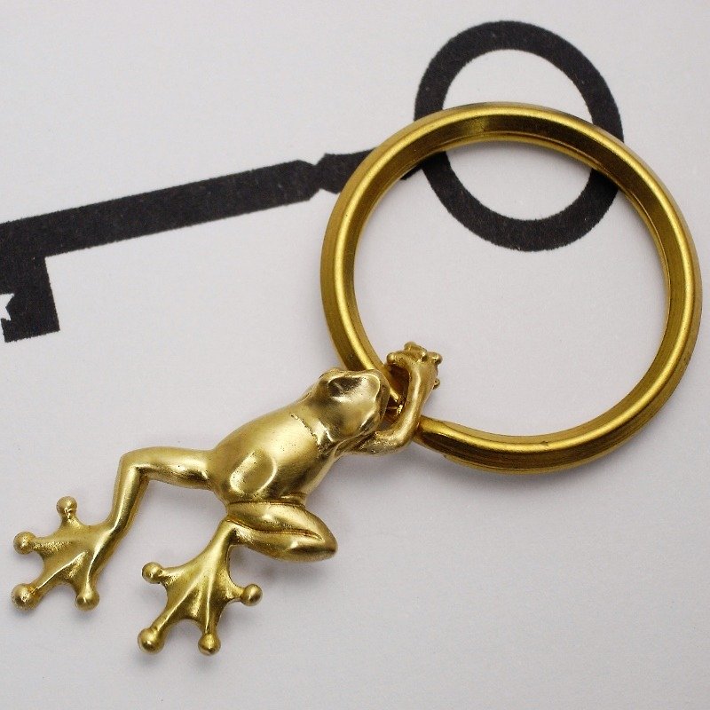 ラナ　カエルのキーリング　グッドラックチャームキーホルダー - 钥匙链/钥匙包 - 其他金属 橘色