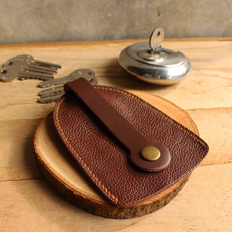 Key Case - Home (Red Brown) / Key Holder / Key Ring / Key Bag (Genuine Cow Leather) - 钥匙链/钥匙包 - 真皮 