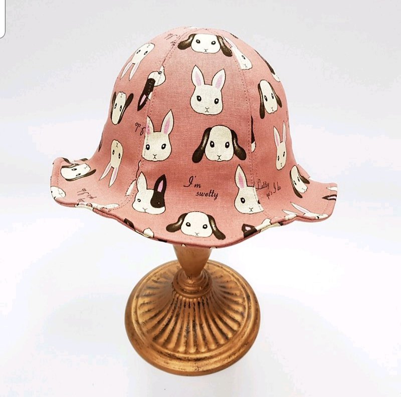 郁金香花朵帽-可爱兔兔 - 帽子 - 棉．麻 粉红色