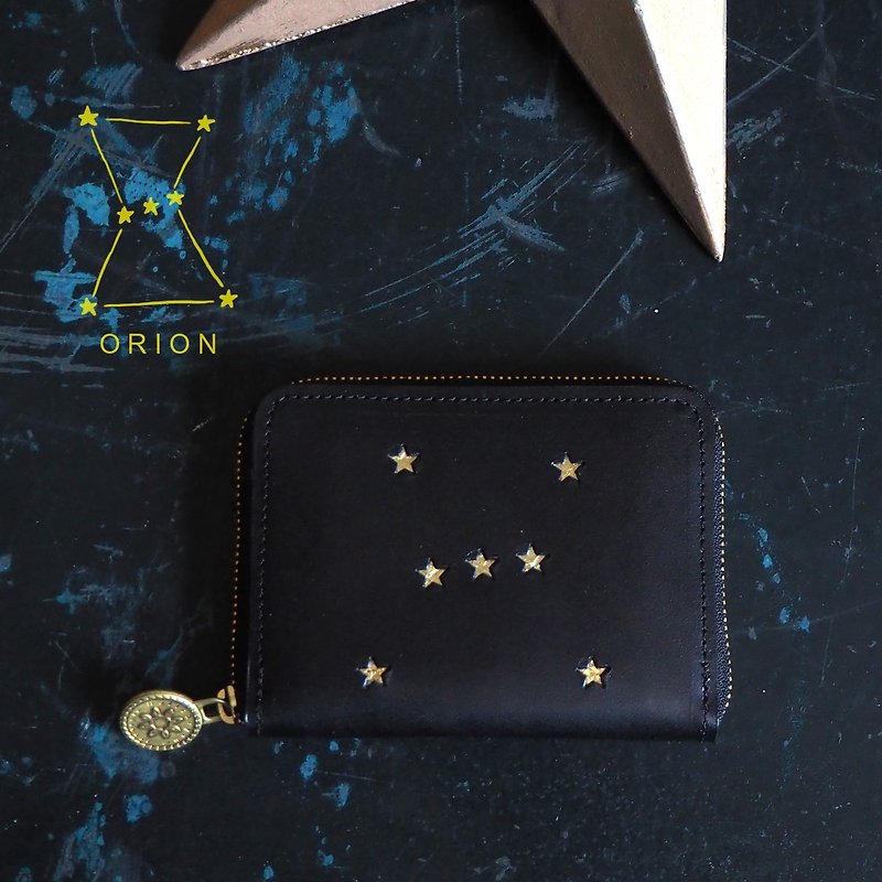 ラウンドファスナー コンパクト財布 / ORION ブラック   ILL-1174 - 皮夹/钱包 - 真皮 黑色