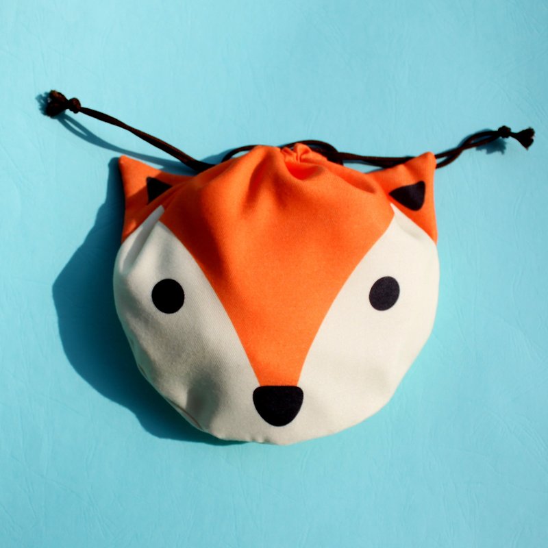 小狐狸造型束口袋 - 化妆包/杂物包 - 聚酯纤维 橘色