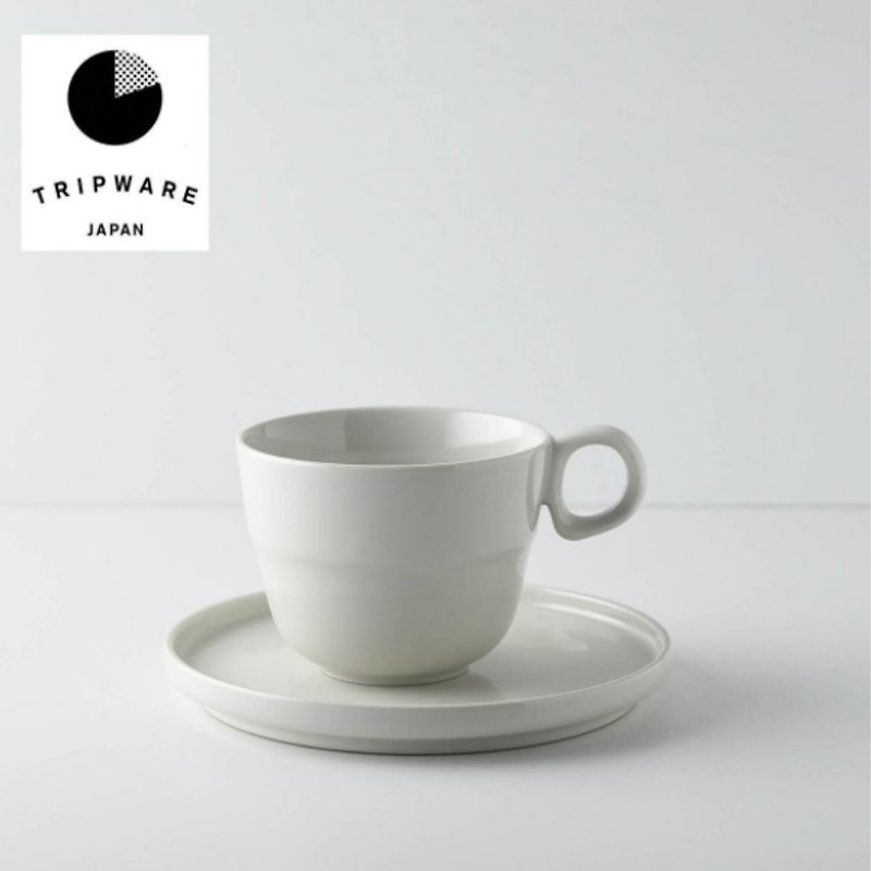 【Trip Ware Japan】杯碟组(200ml) 日本制 美浓烧 (经典白) - 咖啡杯/马克杯 - 陶 