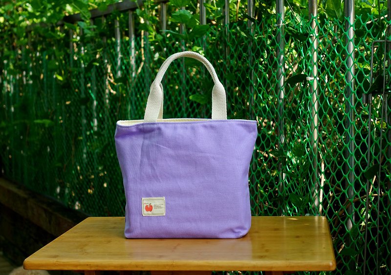 莲藕紫手提袋  到处跑    (小,S-size) - 手提包/手提袋 - 棉．麻 多色