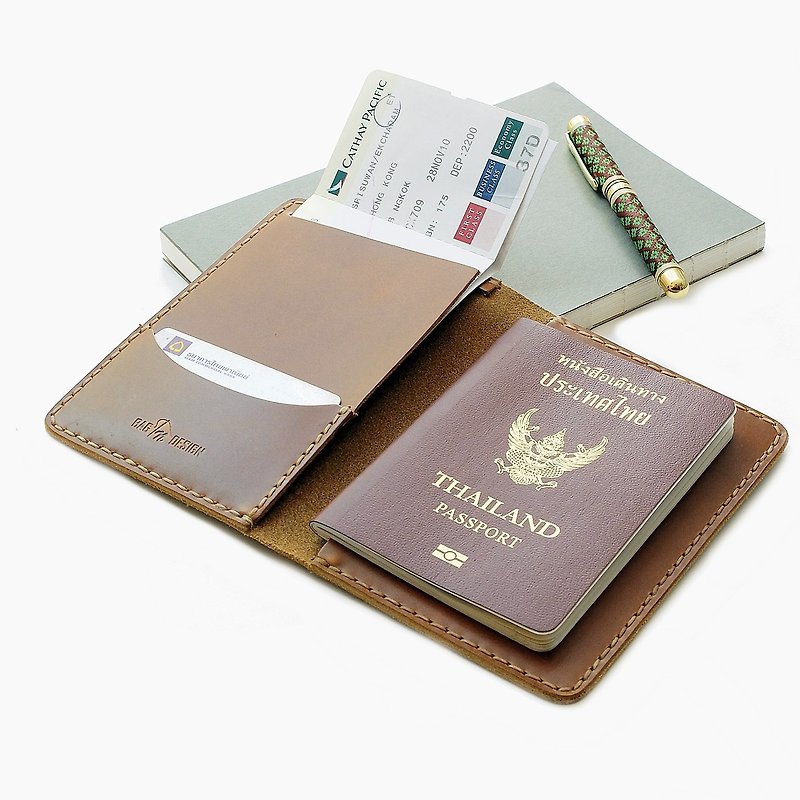 Leather Hand-Stitching Passport Holder and Case for International Travel - 护照夹/护照套 - 真皮 