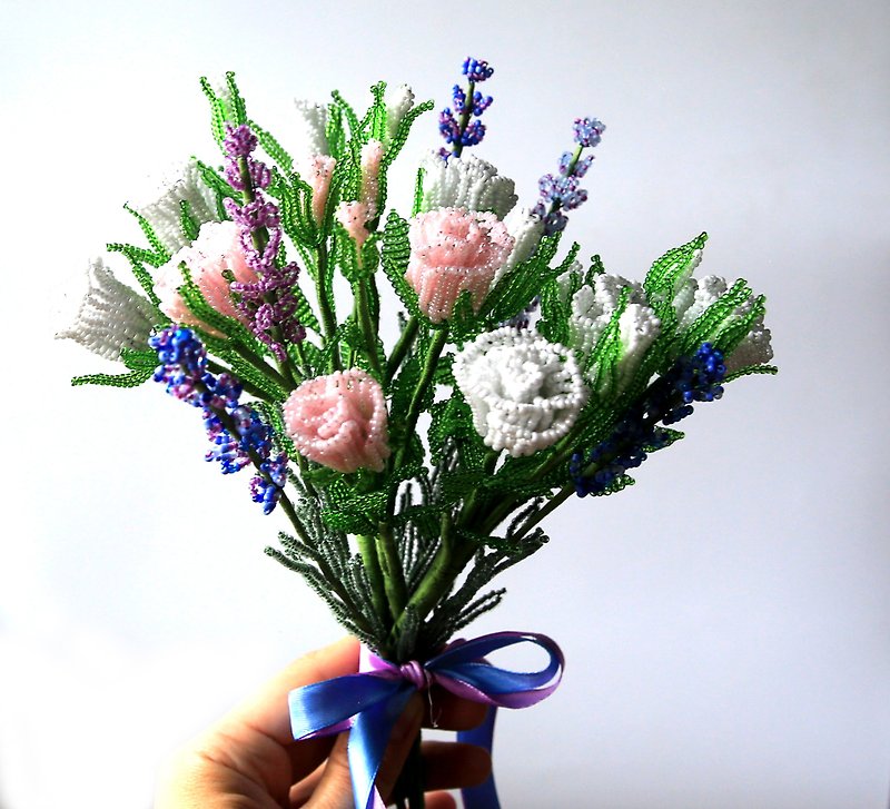 Digital Download - PDF | Beaded Flowers pattern | Roses and lavender - 手工艺教程/工具书 - 其他材质 
