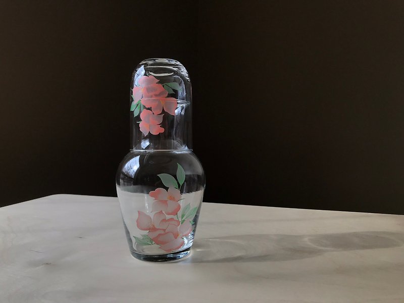 早期扶桑花水壶/ 水杯组 - 杯子 - 玻璃 透明