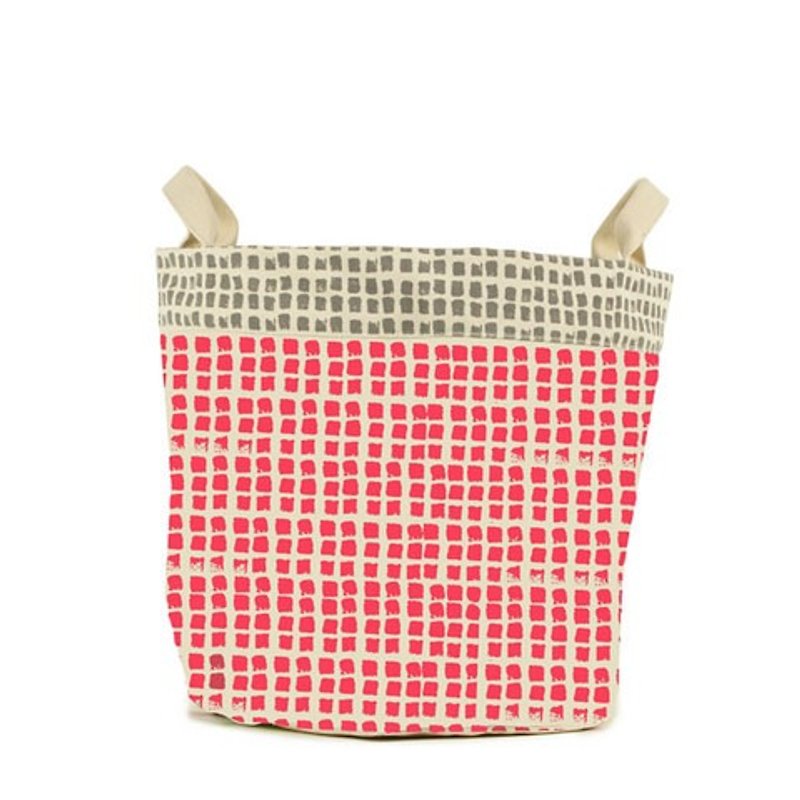 加拿大fluf有机棉手提收纳两用袋--小点点 (小) 珊瑚红 - 手提包/手提袋 - 棉．麻 红色