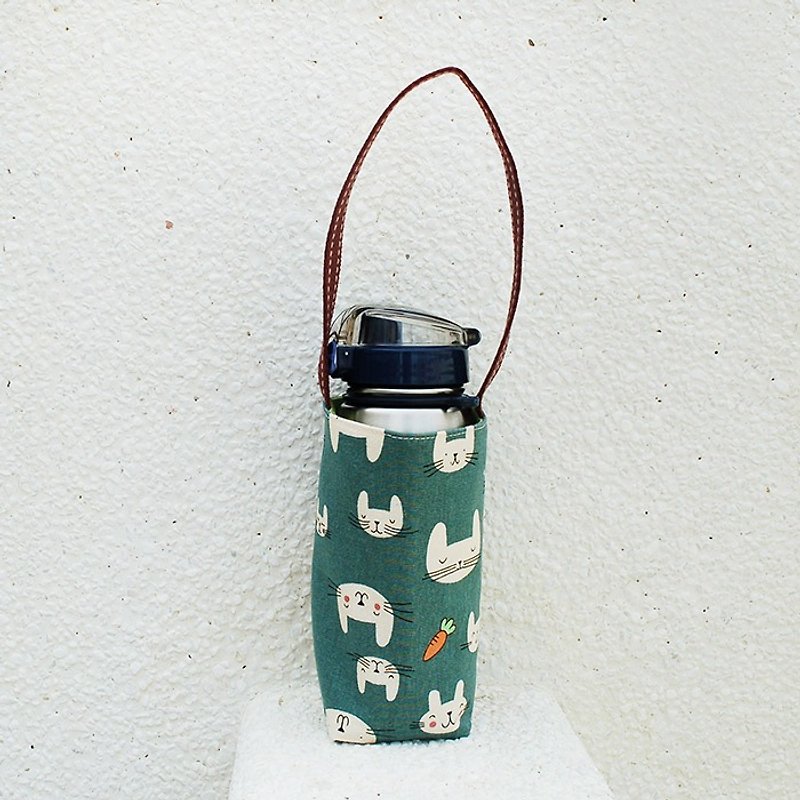小兔胡萝卜_绿 水壶袋 - 随行杯提袋/水壶袋 - 棉．麻 绿色