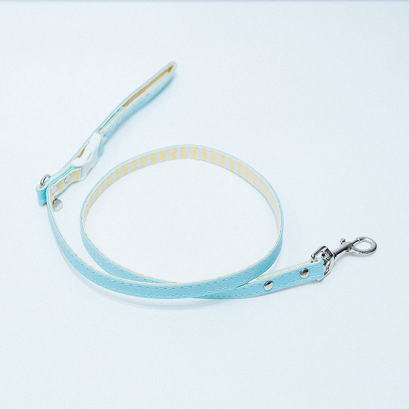 【MOMOJI】宠物牵绳 -  Marion (粉蓝) - 项圈/牵绳 - 棉．麻 红色