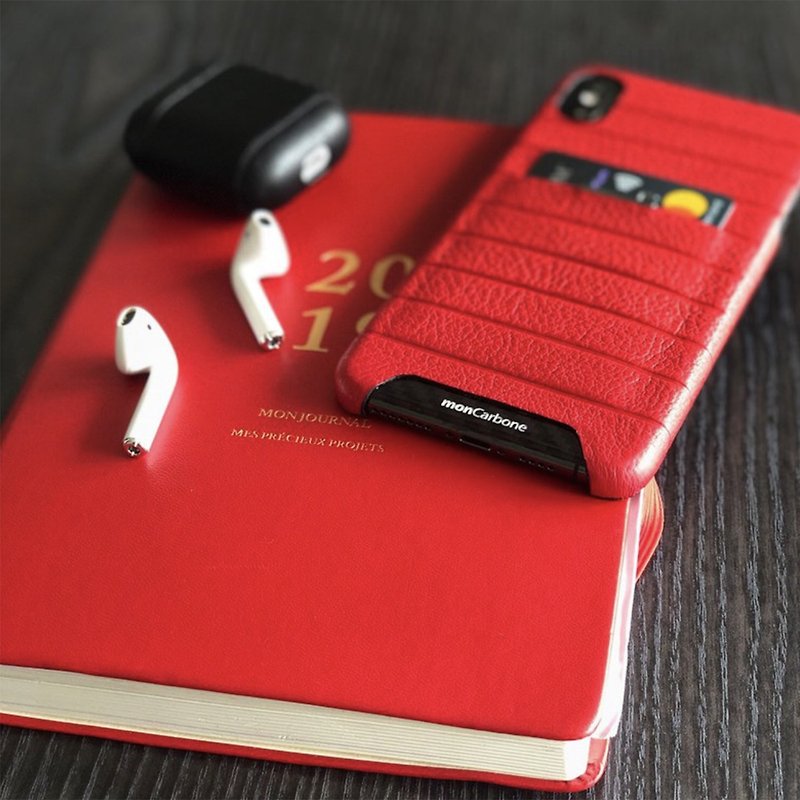 【岁末优惠中】皮革口袋保护壳 iPhone Xs / Xs Max 红 - 手机壳/手机套 - 碳纤维 黑色