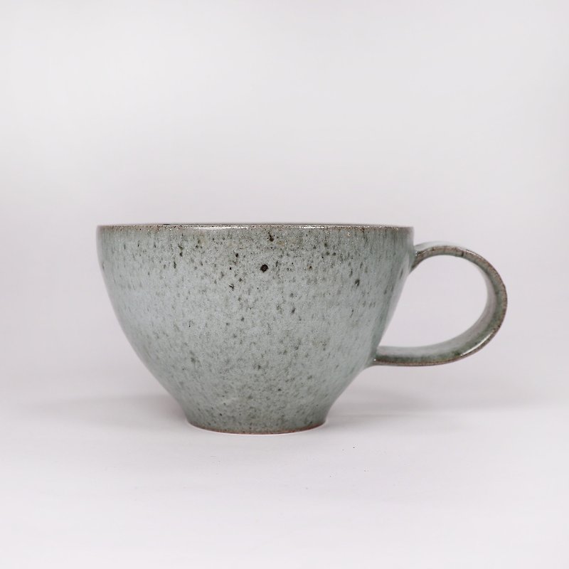 明芽窑 l 日式简约灰釉铁斑咖啡杯拿铁杯 - 咖啡杯/马克杯 - 陶 灰色