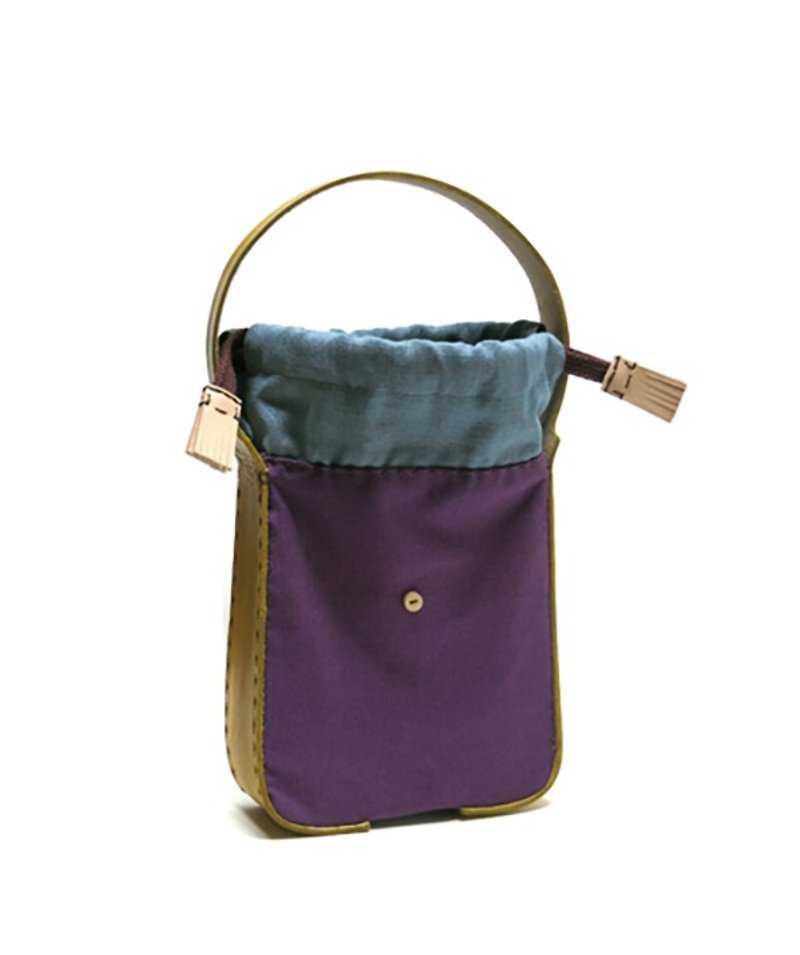 束口手提包/ 厚片小土司Toast Bag - 手提包/手提袋 - 棉．麻 紫色