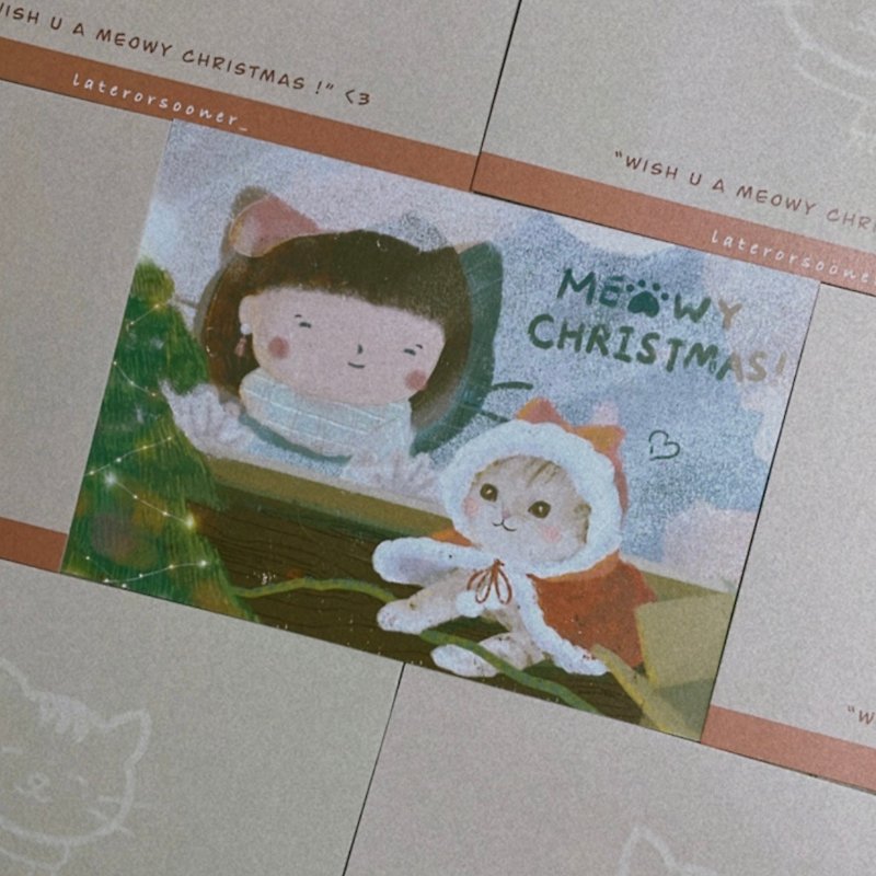 【套装优惠 】插画圣诞卡 连信封 - 卡片/明信片 - 纸 