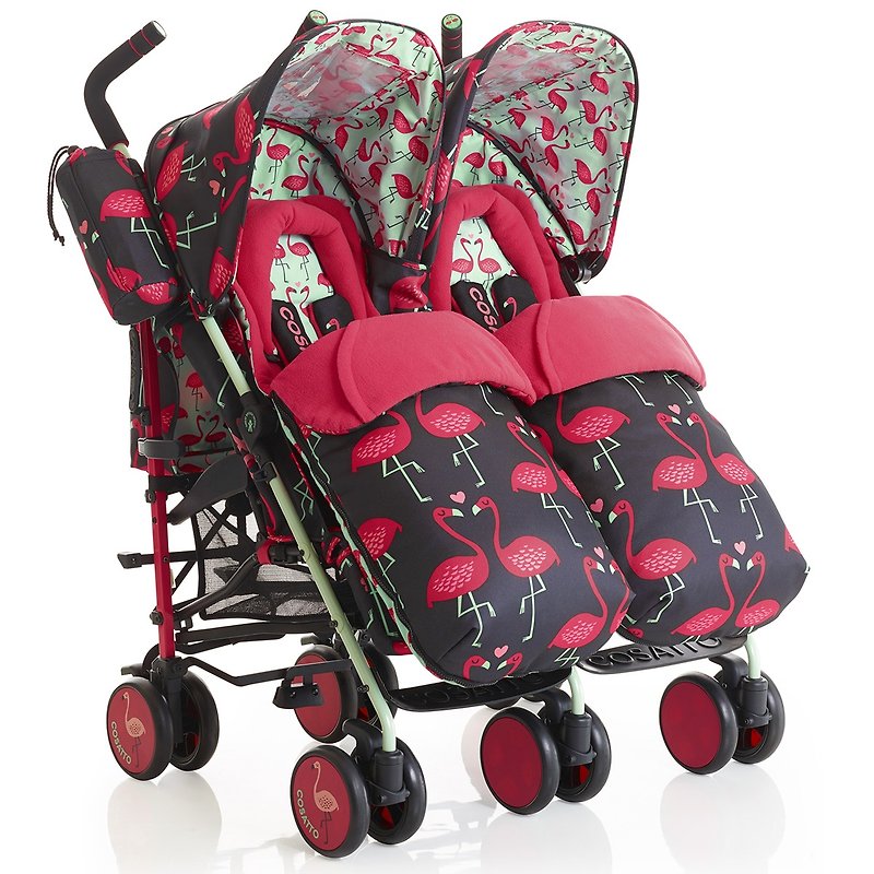 英国 Cosatto Supa Dupa 双人婴儿车 - Flamingo Flings - 婴儿车/手推车 - 其他材质 红色