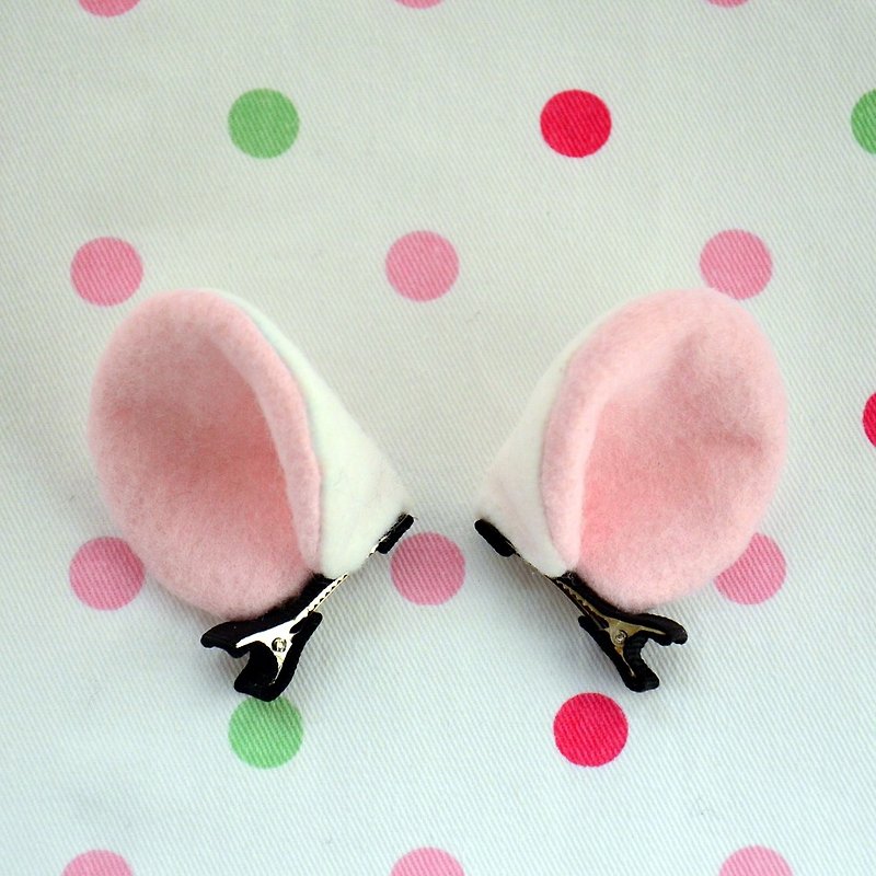 卡哇伊耳朵发夹 - 围嘴/口水巾 - 其他材质 粉红色