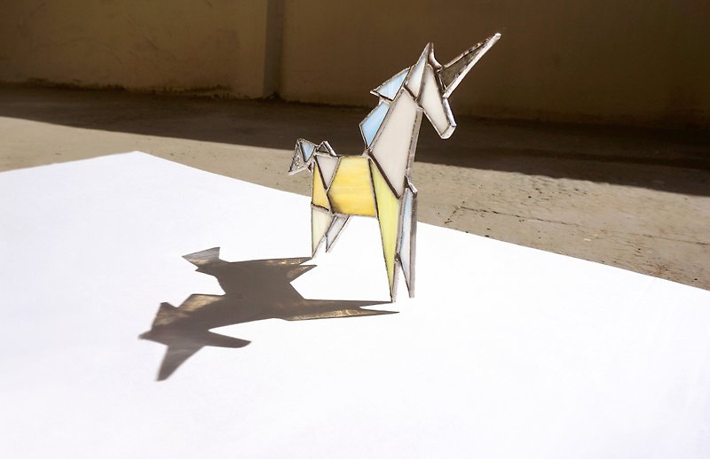 光折小灯-独角兽 灯饰 折纸 玻璃镶嵌 - 灯具/灯饰 - 玻璃 黄色