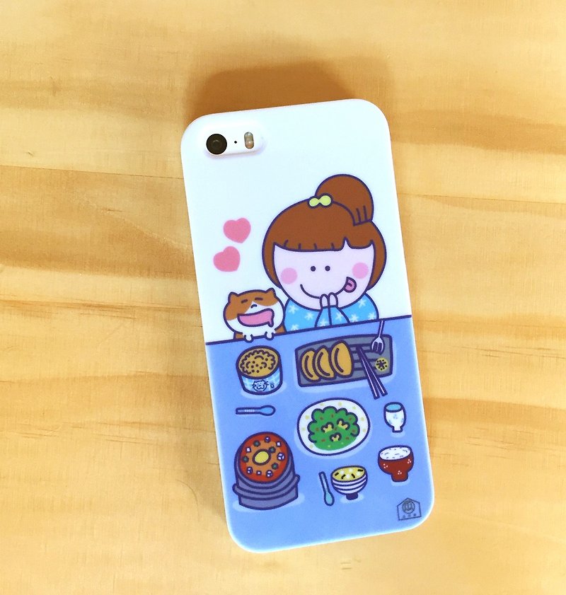 爱吃の日常 手机壳 ( IPHONE HTC) Foodie glutton phone case - 手机壳/手机套 - 塑料 白色