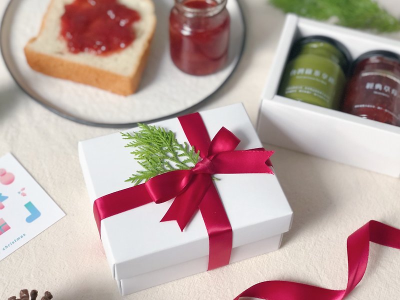 【圣诞交换礼物】果酱礼盒 | 限定款2入 附圣诞卡片 (可代写) - 果酱/抹酱 - 新鲜食材 白色