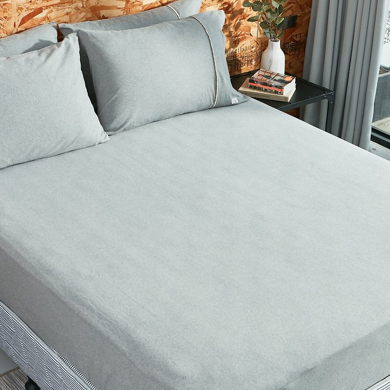 【极致亲肤】MIT有机棉磨毛针织寝具-床包-麻花灰 - 寝具 - 棉．麻 灰色